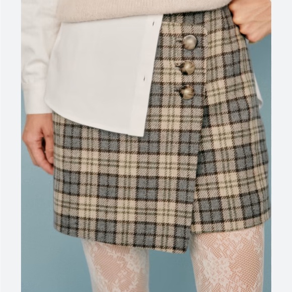 Sezane Dresses & Skirts - Sezane Peter Wool Houndstooth Mini Skirt Size 46 / US 14